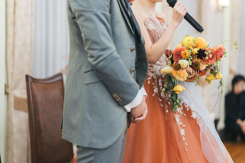 結婚式での新婦様のスピーチの姿