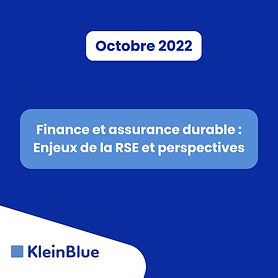 Image d'illustration du prix de l'étude réalisée par Klein Blue sur la finance et l'assurance durable