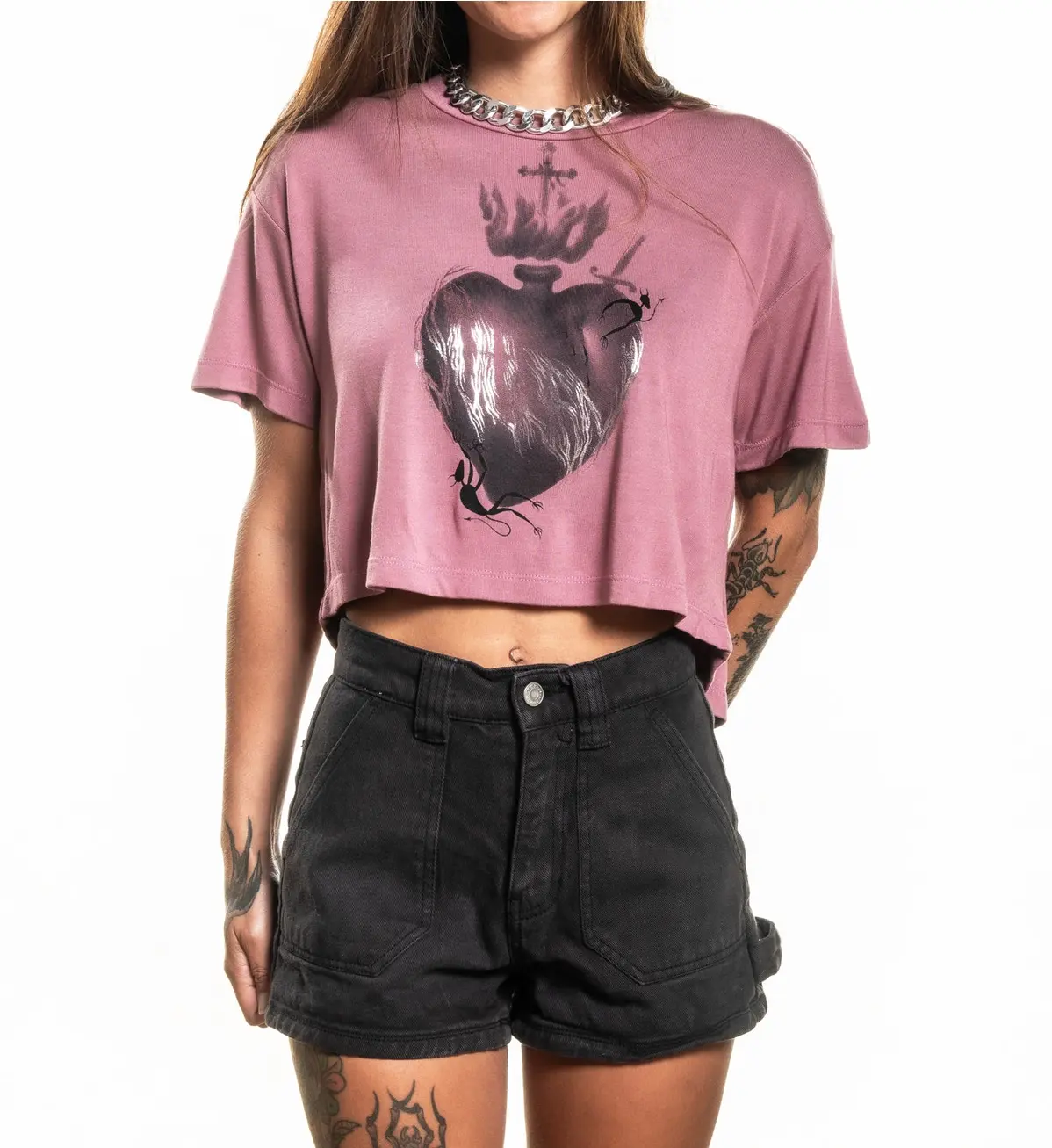 Sullen Women Crop Tees Infierno