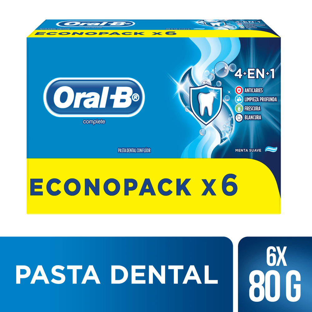 Crema Dental Complete 4en1 ORAL - B x66mL c/u x6