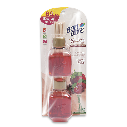 Ambientador 16 Varitas Frutos Rojos BONAIRE 80 ml x 2 und