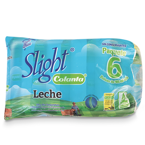 Leche Descremada Colanta Uht En Bolsa 900mlx6u