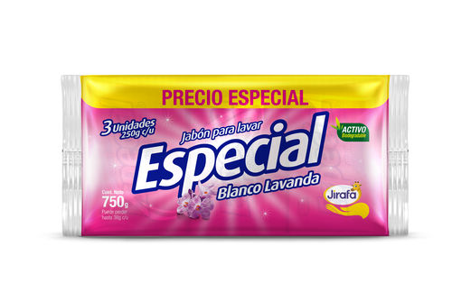 Jabón Barra Especial Blanco Lavanda 250 gr x 3 und