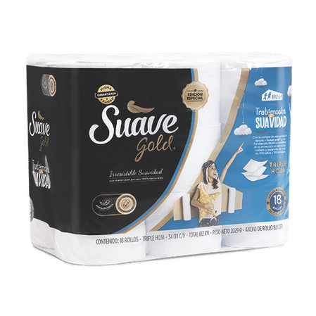 Papel Higiénico Suave Gold 34mx18u