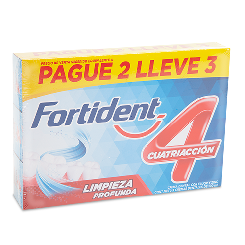 Crema Dental Limpieza Profunda FORTIDENT Paguq 2 Lleve 3 De 100ml