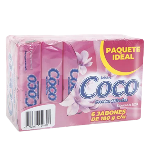 Jabón Barra Coco Delicadas 180 gr x 6 und