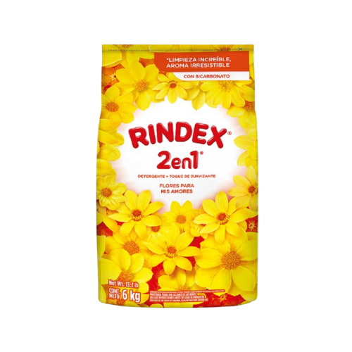 Detergente En Polvo Flores 2en1 RINDEX x 6 kg