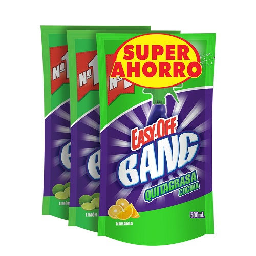 Limpiador Eassy Off Bang Quitagrasa 500ml Pague 2lleve 3