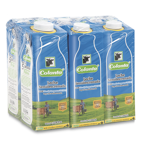 Leche Semidescremada Colanta Uht Edge 1000mlx6u