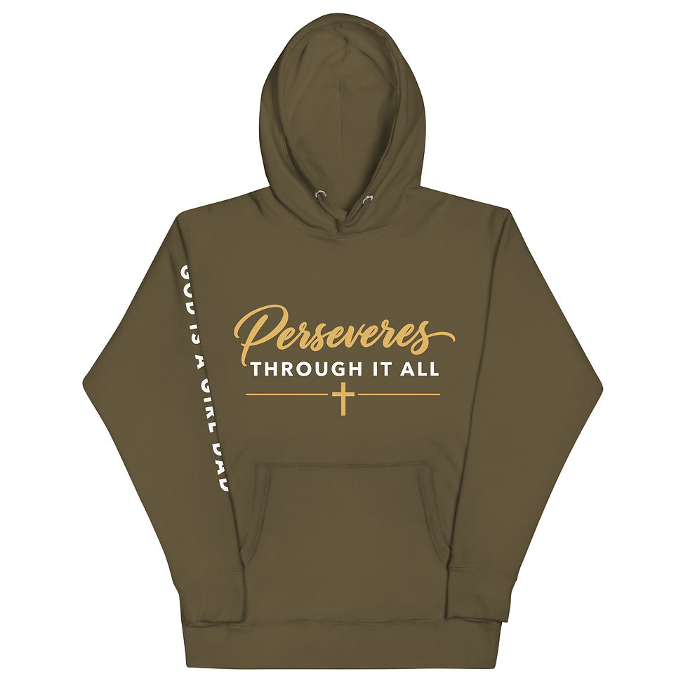 Thumbnail: “Perseveres Through It All” Unisex Hoodie (dc) | 1 Corinthians 13 Collection