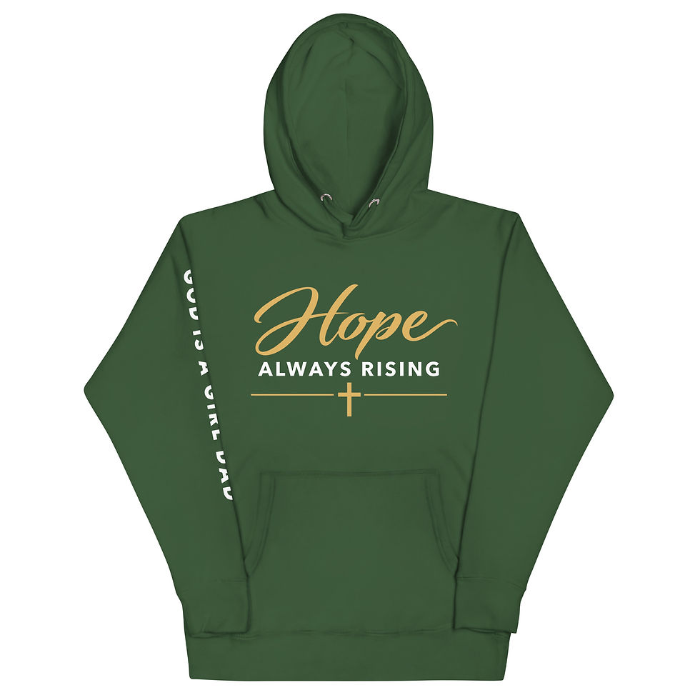 Thumbnail: “Hope Always Rising” Unisex Hoodie (dc) | 1 Corinthians 13 Collection