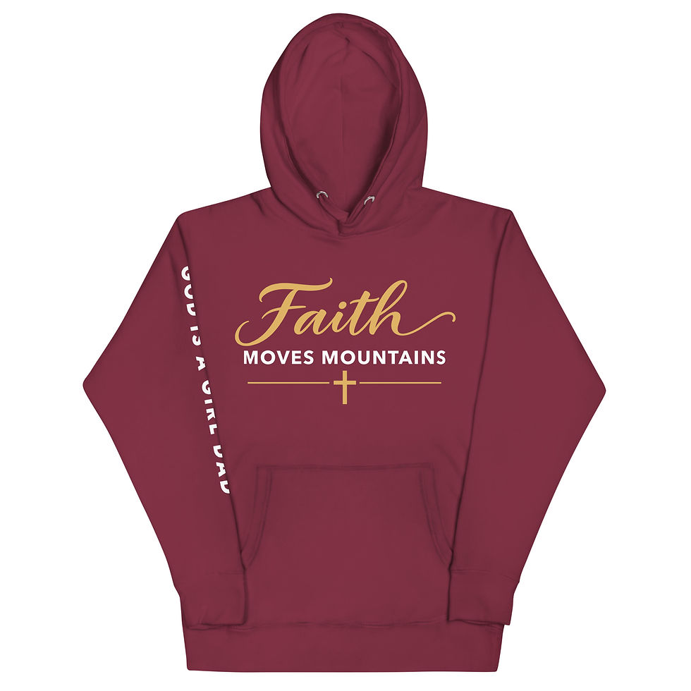 Thumbnail: “Faith Moves Mountains” Unisex Hoodie (dc) | 1 Corinthians 13 Collection