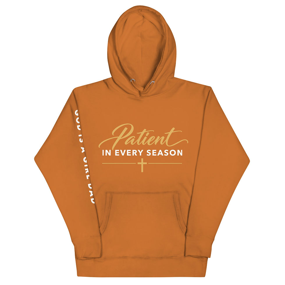 Thumbnail: “Patient in Every Season” Unisex Hoodie (dc) | 1 Corinthians 13 Collection
