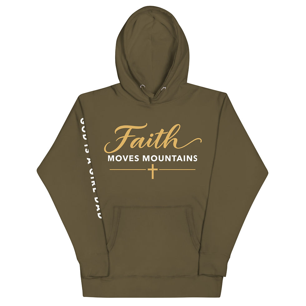 Thumbnail: “Faith Moves Mountains” Unisex Hoodie (dc) | 1 Corinthians 13 Collection