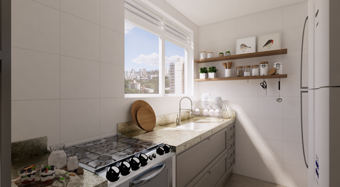 projeto de interiores para uma cozinha 