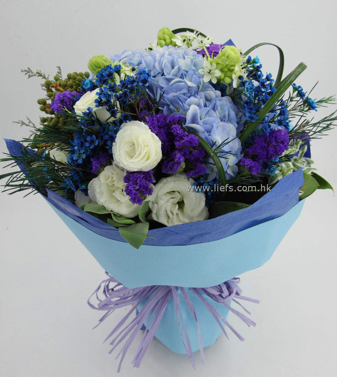 情人節-藍色鏽球花束65
