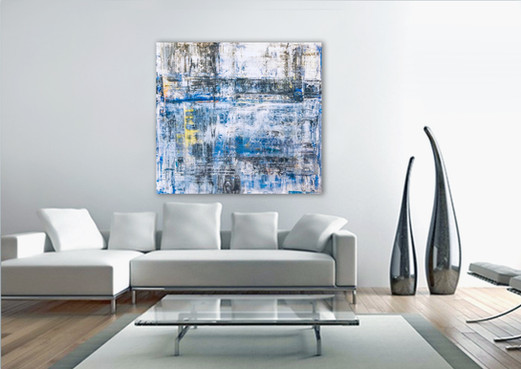 Large Abstract Painting In The Contemporary Living Room