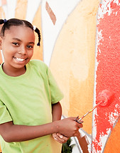 Children Painting Wall