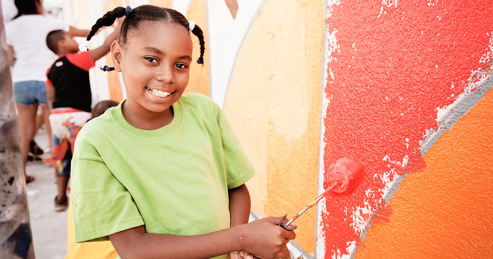 Children Painting Wall