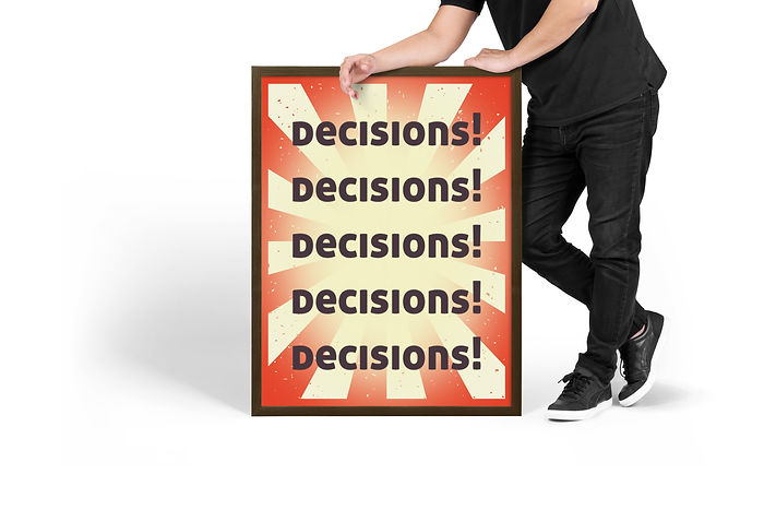 Decisions print design mockup Keren Beinish