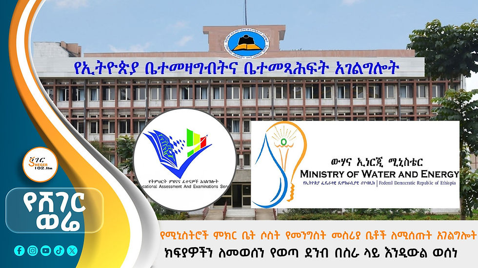የሚኒስትሮች ምክር ቤት ሶስት የመንግስት መስሪያ ቤቶች ለሚሰጡት አገልግሎት ክፍያዎችን ለመወሰን የወጣ ደንብ በስራ ላይ እንዲውል ወሰነ፡፡