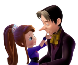 Sofia older caressing Cedric's face longer hair
