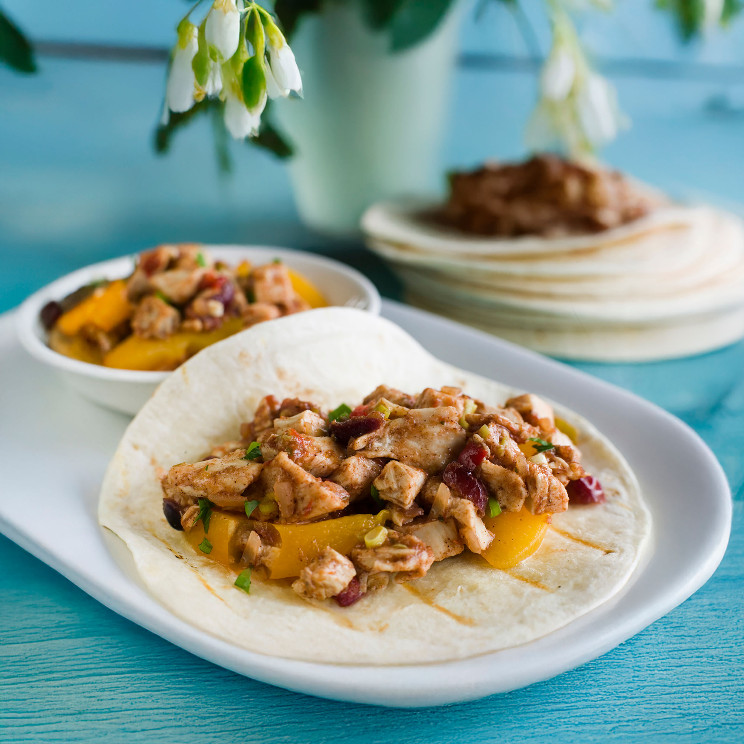 Chicken Wraps with Peach Salsa