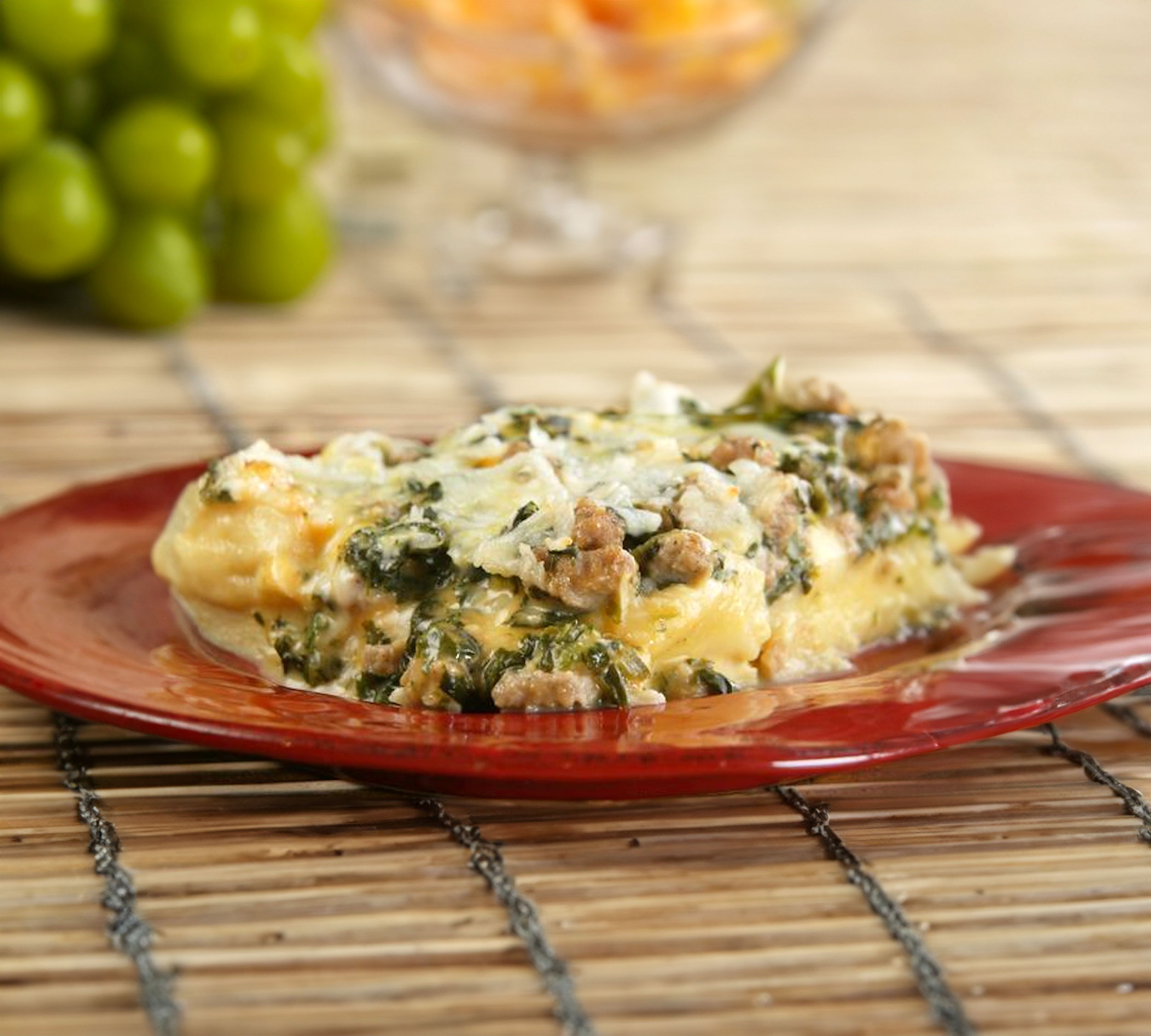 Strata Florentine with Crumbled Sausages