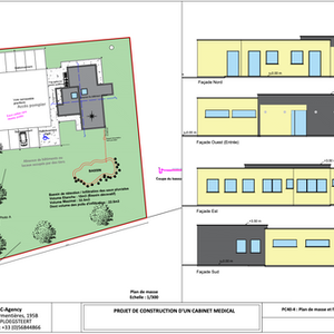 Plan façade Construction cabinet médical Rouvroy architecte BCA