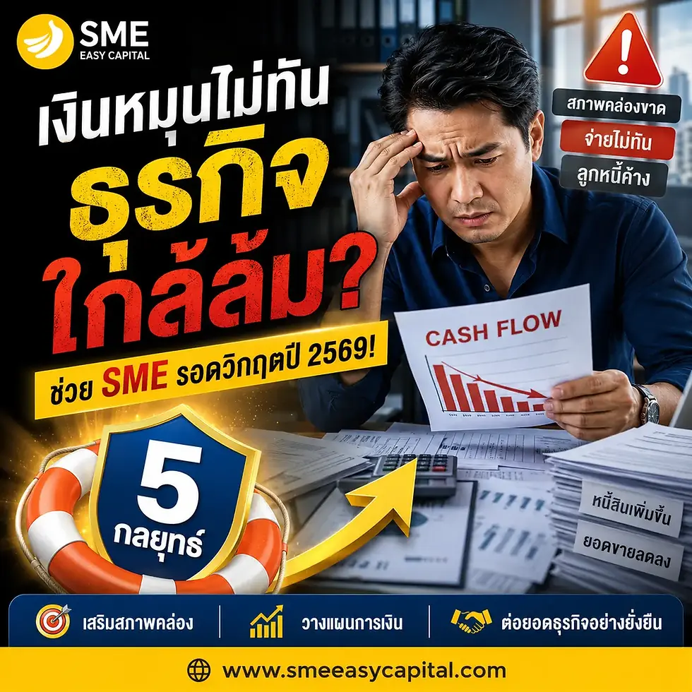 เงินหมุนไม่ทัน ธุรกิจใกล้ล้ม? Working Capital Loan ช่วย SME รอดวิกฤตปี 2569! | SME Easy Capital #สินเชื่อเงินทุนหมุนเวียน