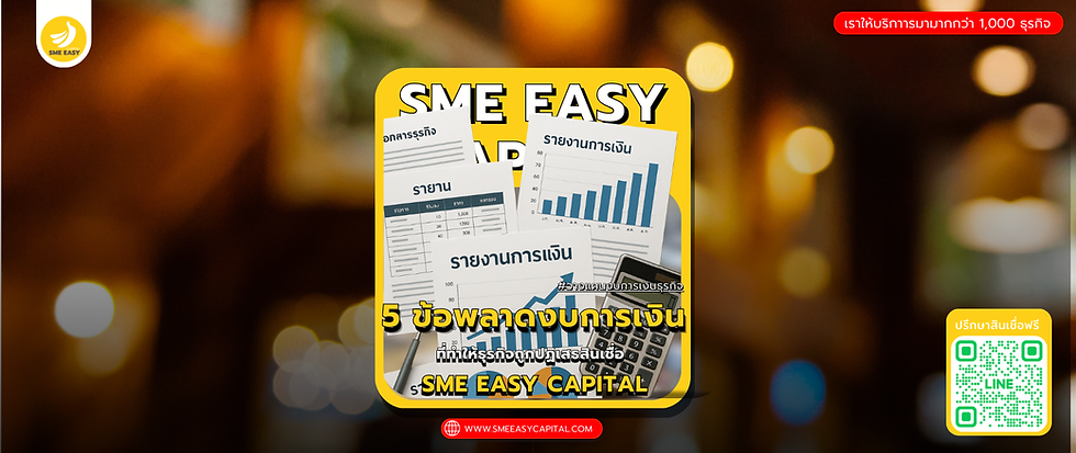 5 ข้อพลาดงบการเงิน ที่ทำให้ธุรกิจถูกปฏิเสธสินเชื่อ | SME Easy Capital #วางแผนงบการเงินธุรกิจ #เตรียมขอสินเชื่อ