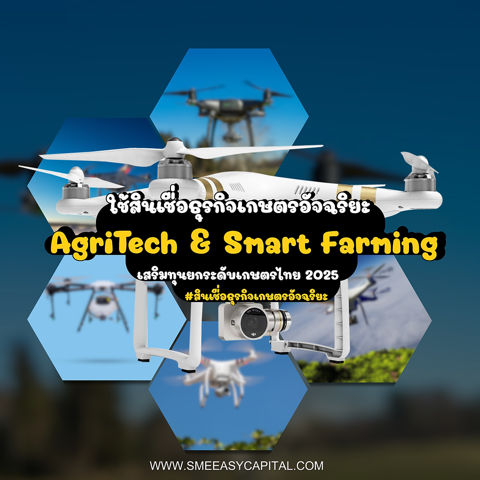 AgriTech & Smart Farming ใช้สินเชื่อธุรกิจเกษตรอัจฉริยะ เสริมทุนยกระดับเกษตรไทย 2025 #สินเชื่อธุรกิจเกษตรอัจฉริยะ #SMEEasyCapital #AgriTech