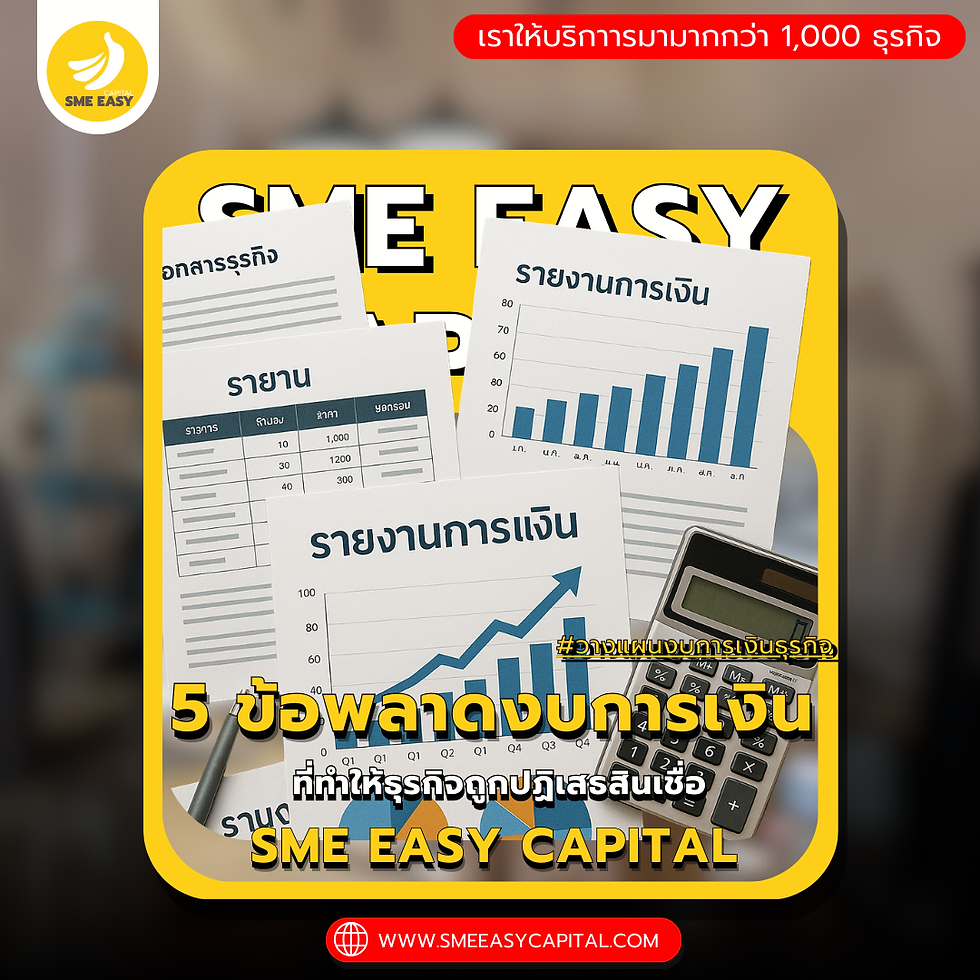 5 ข้อพลาดงบการเงิน ที่ทำให้ธุรกิจถูกปฏิเสธสินเชื่อ | SME Easy Capital #วางแผนงบการเงินธุรกิจ #เตรียมขอสินเชื่อ