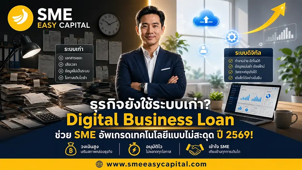 ธุรกิจยังใช้ระบบเก่า? Digital Business Loan ช่วย SME อัพเกรดเทคโนโลยีแบบไม่สะดุด ปี 2569! | SME Easy Capital #สินเชื่อดิจิทัล