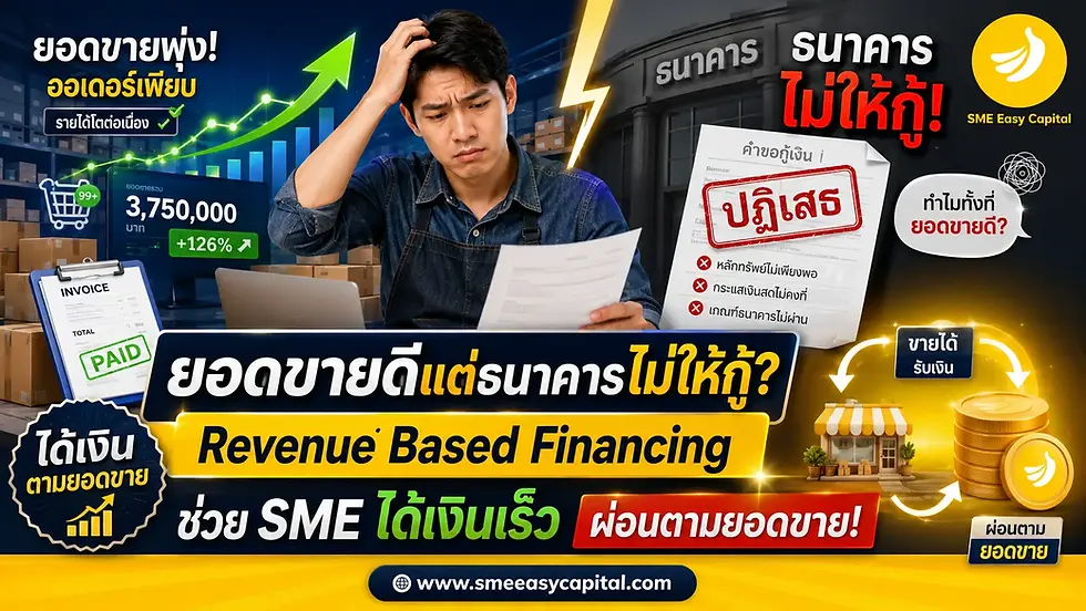ยอดขายดีแต่ธนาคารไม่ให้กู้? Revenue Based Financing ช่วย SME ได้เงินเร็ว ผ่อนตามยอดขาย! SME Easy Capital #สินเชื่อตามยอดขาย