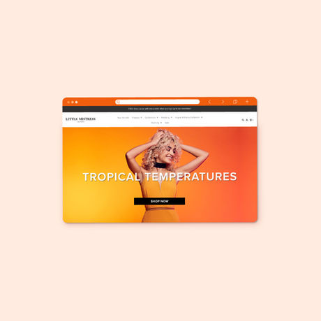 A Little Mistress desktop banner promoting the new summer collection.