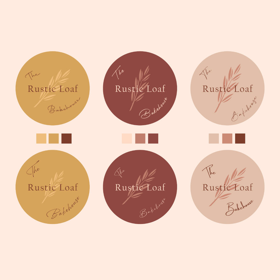 The Rustic Loaf Bakehouse initial logo designs
