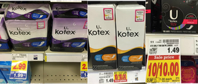 Kotex pads and Liners as low as FREE at Kroger!!!