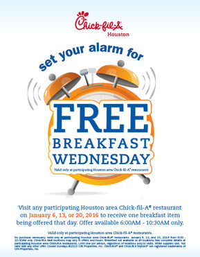 FREE Breakfast at Chick-fil-A Today!