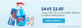  Windex, Glade or Ziploc Coupon Print NOW!!