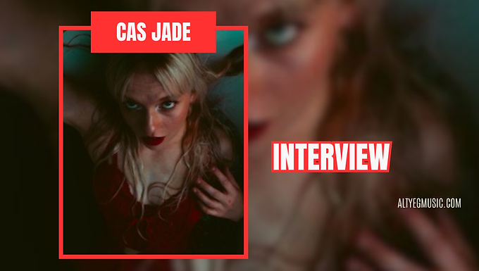 Cas Jade Edmonton mailed interview image showing a clean layout of written responses, with a portrait or candid photo of the artist alongside text, conveying a reflective, personal Q&A shared remotely rather than in person.