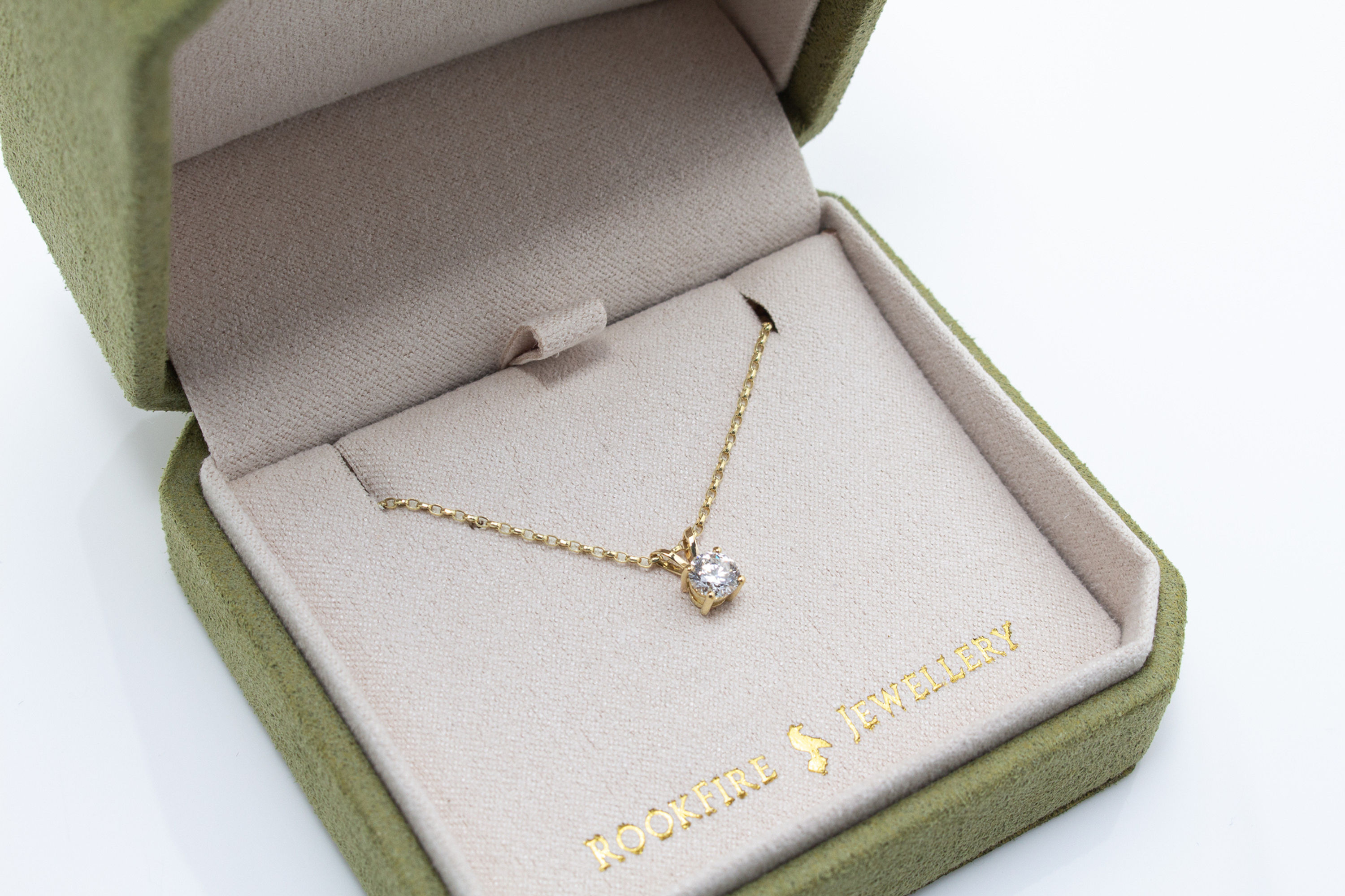 18ct Yellow Gold Lab Grown Diamond Solitaire Necklace, IGI Certified