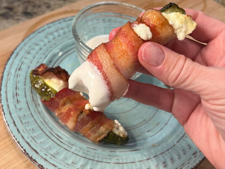 Low Carb Bacon & Cream Cheese Pickles (Easy Air Fryer Snack)