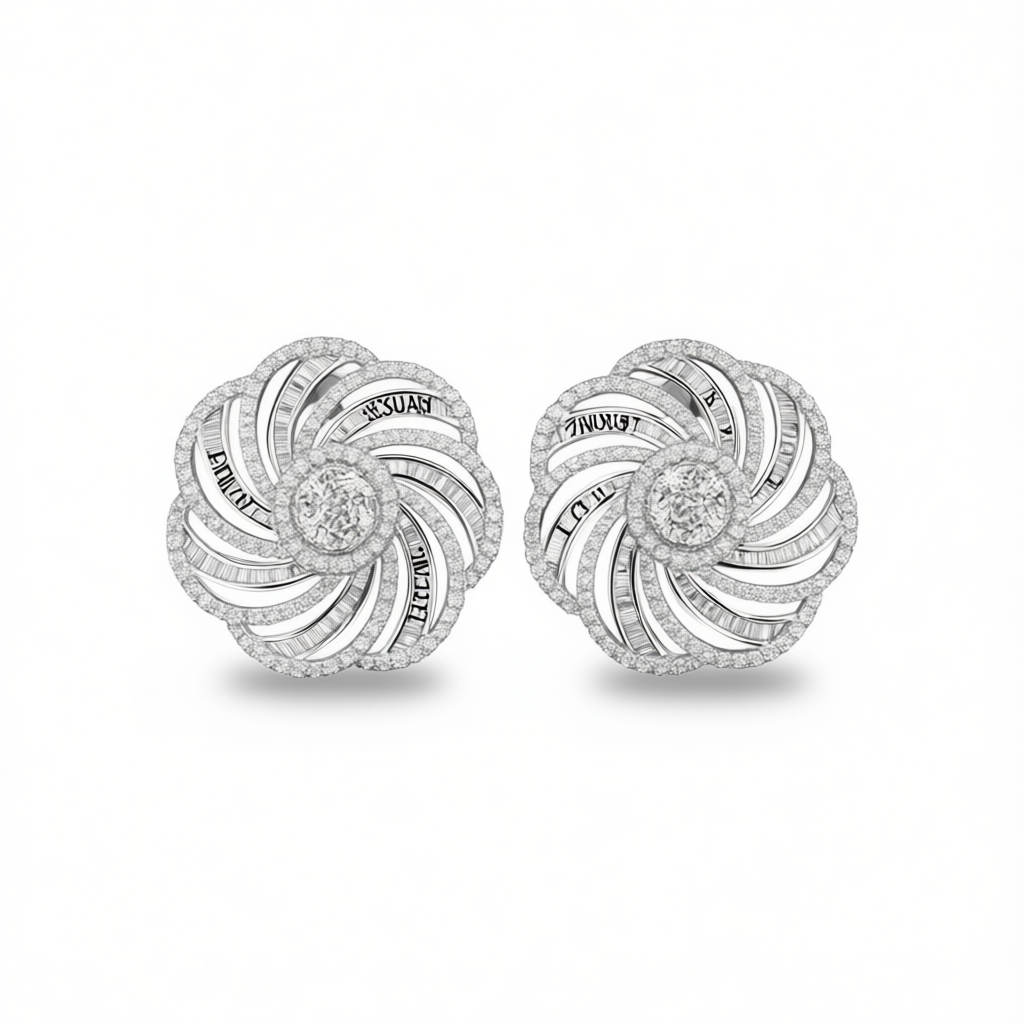 Luxury White Gold Diamond Earrings Round Brilliant Cut D Color Natural GIA Certi