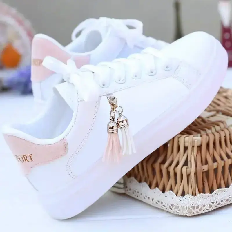 Frauen Turnschuhe Weiß Casual Schuhe Outdoor Low Top Laufschuhe PU Leder Leicht