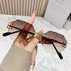 Miniaturbild: New Octagon Frameless Cut Edge UV400 Sunglasses Retro Metal Rack Leg Premium Fas