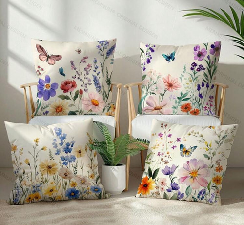 (set 4) Butterflies and flowers cushions | Cushion factory