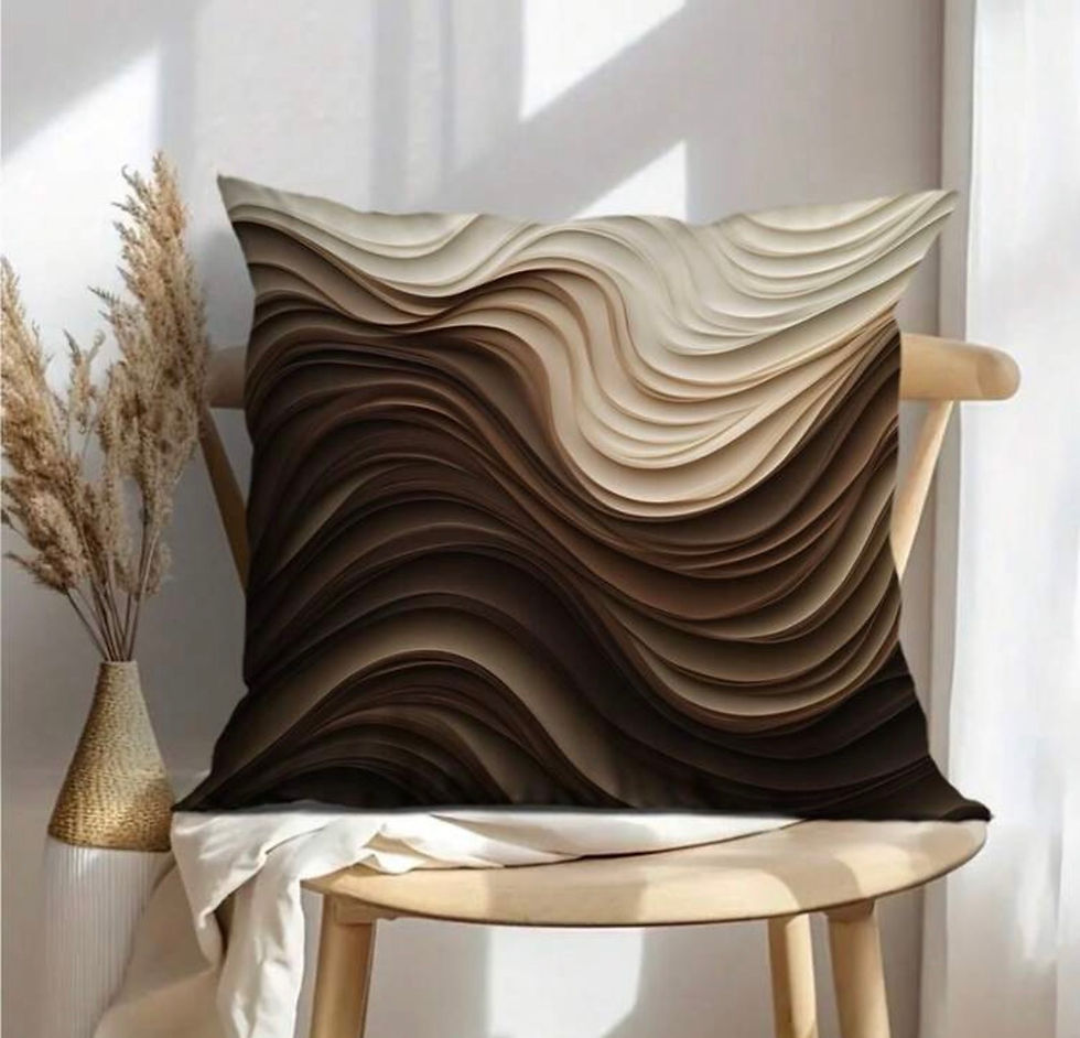 Thumbnail: (set of 4 ) Brown waves scatter cushions