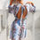 Thumbnail: Simplee Backless lace up flower print chiffon dress