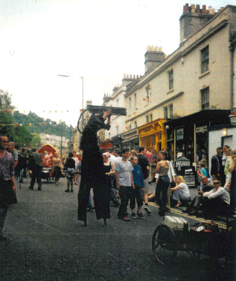 CCTV Stilt costumed walkabout; Walcot Nation Day - 1999